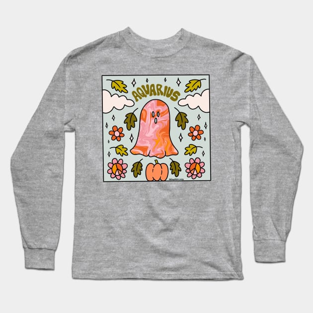 Aquarius Ghost Long Sleeve T-Shirt by Doodle by Meg